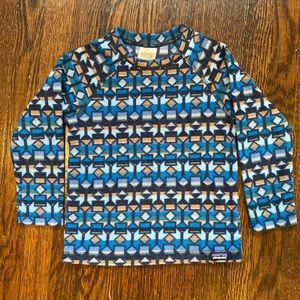 Patagonia Baby Micro D® Fleece Crew. Blue print. Size 4T